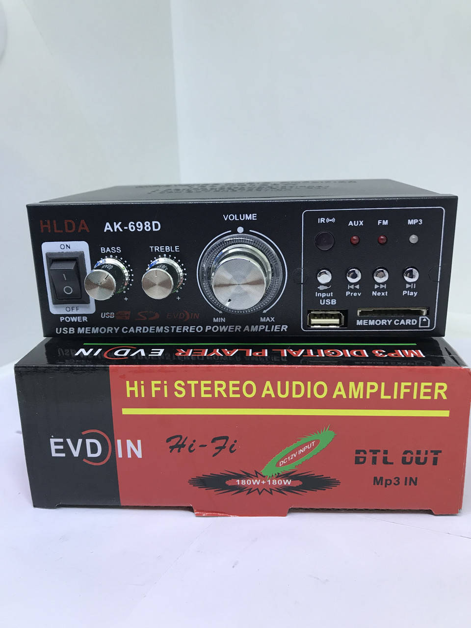 

Усилитель Звука AK-698D FM USB 2x180 Вт, Черный