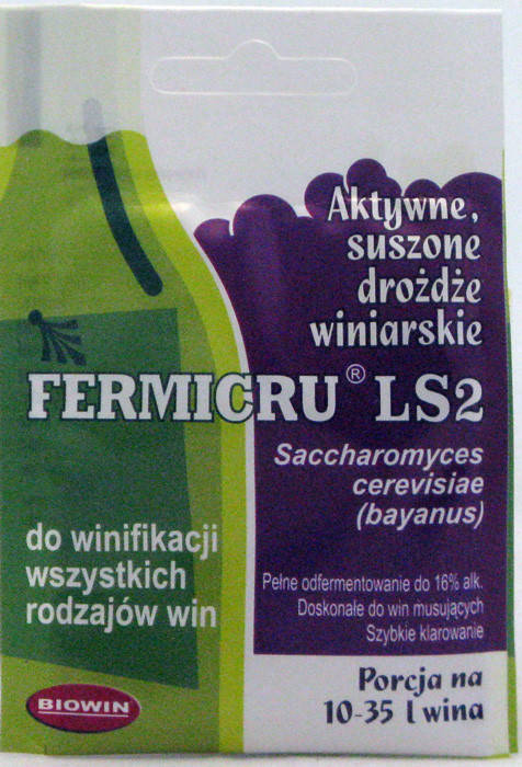 

Винные дрожжи Fermicru LS2 "Biowin"(Польша) Срок годности - до 06. 2024 года