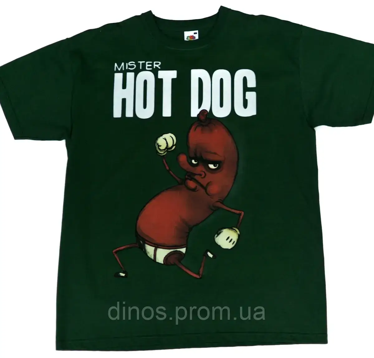 

Футболка для мальчика подростка зеленая Hot dog