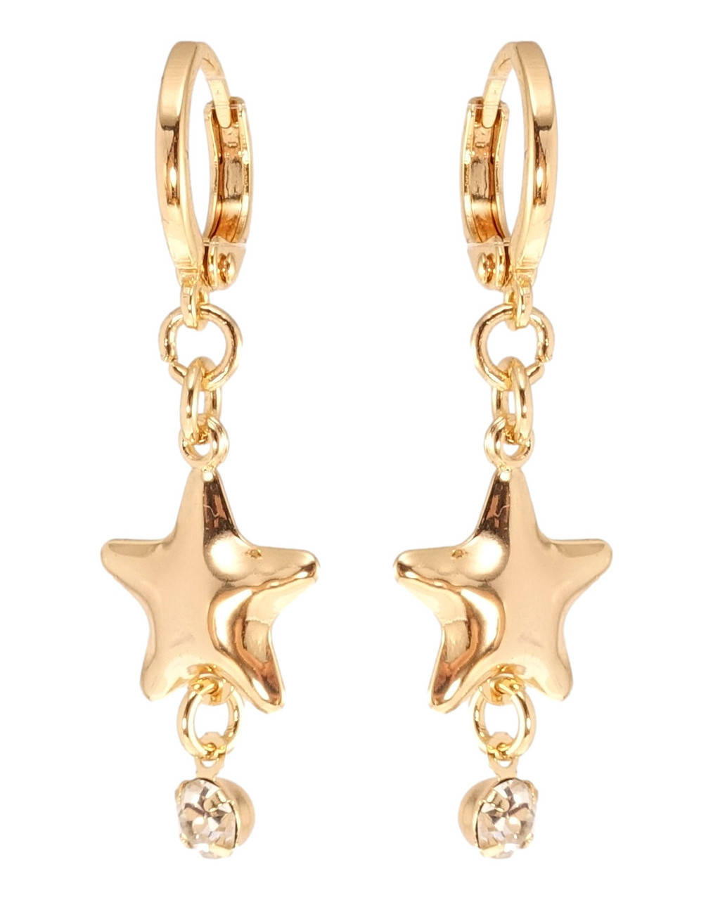 

Серьги Xuping M&L желтый оттенок подвески на колечках "Звездочки с кристаллами"
