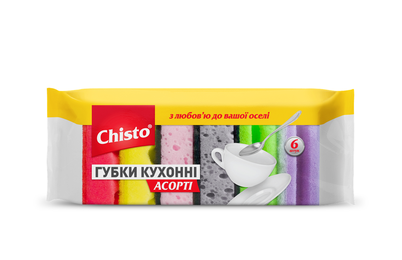

Губка кухонна 2+2+2шт Асорті Chisto