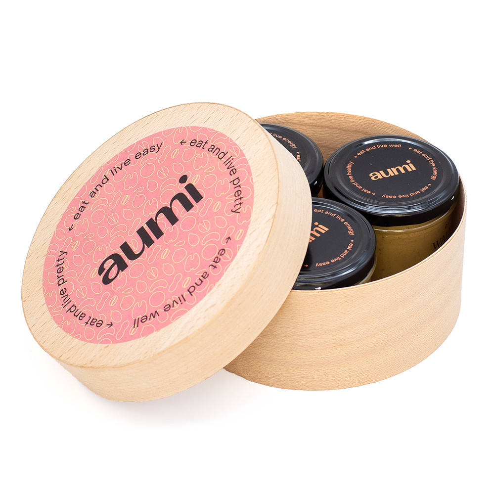 

Набор ореховых паст AUMI подарочный VIP-1, 3шт по 120г, в деревянной коробке