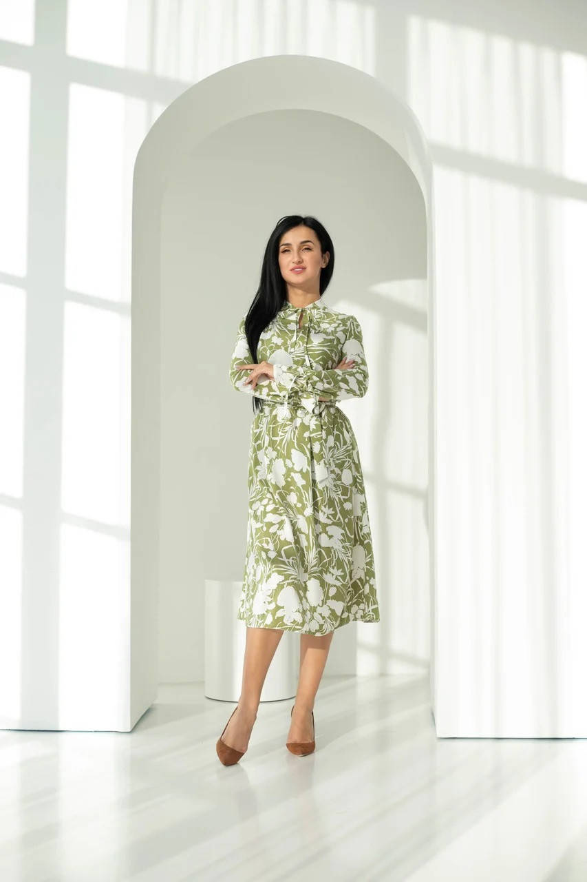 

Платье с принтом цвет хаки 50/52