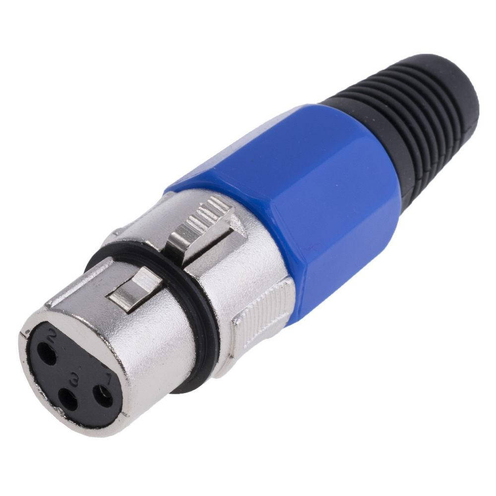 

Штекер "мама" XLR 3P, на кабель, синий (AL1205-Bochen) Bochen