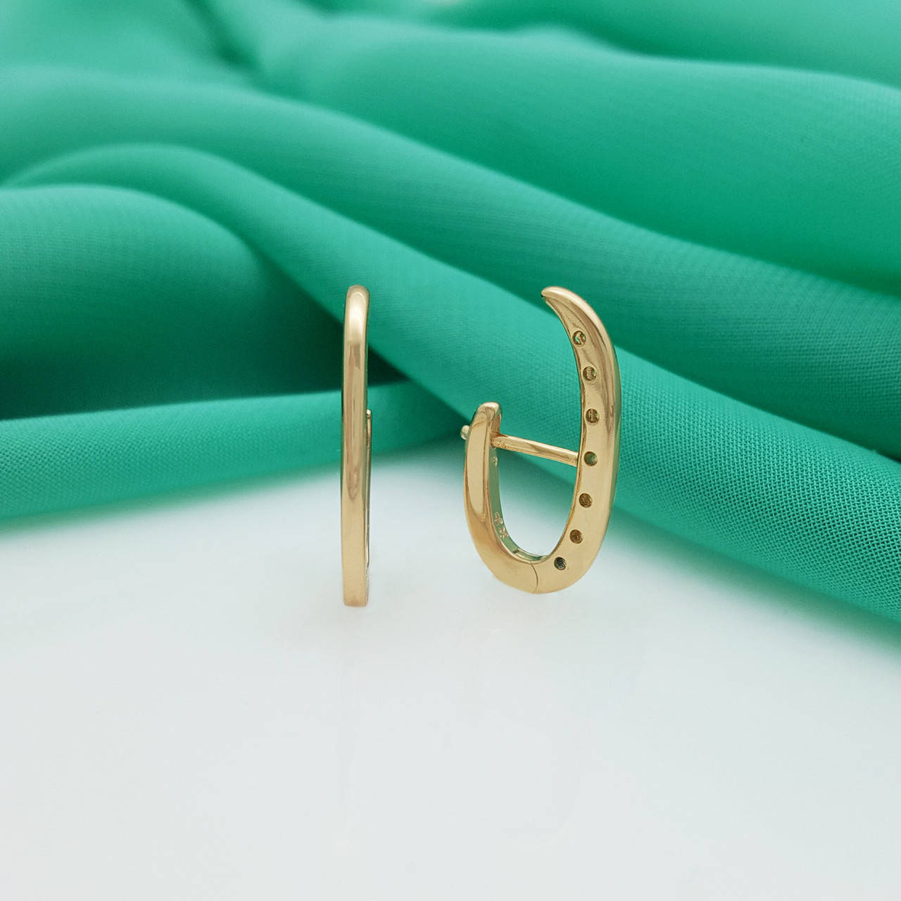 

Серьги Глянцевая Дорожка, без камней, медзолото, 18К