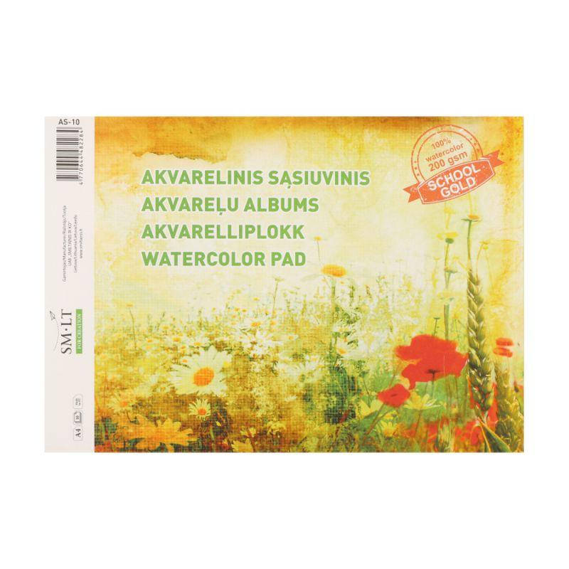 

Склейка для акварели Gold А4, 200г/м2, 10л, SMILTAINIS