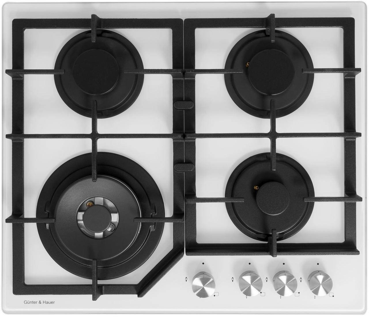 

Газовая варочная поврхность Gunter & Hauer GT 642 W, белое стекло