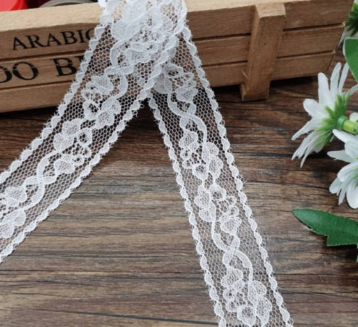 

(9 метров), Кружево сетка 2.1 см цвет - белый, Салатовый