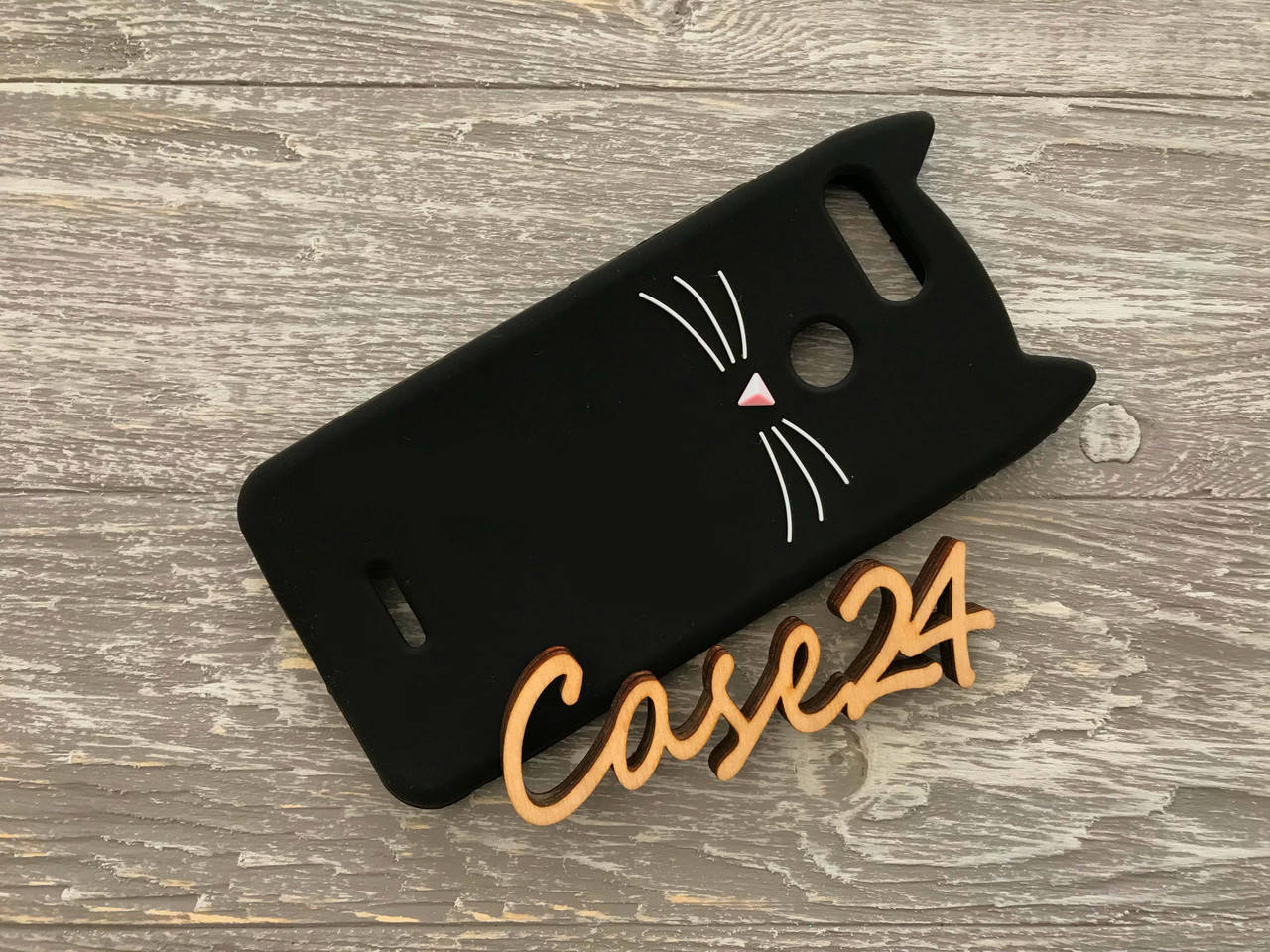 

Резиновый 3D чехол для Xiaomi Redmi 6a Усики (на редми 6а) черный