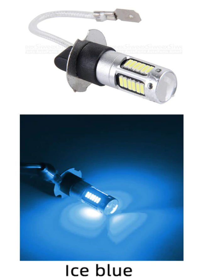 

Цена за 1шт! Светодиодная лампа H3 LED 30SMD 4014 противотуманка H3 LED DRL 12V 4Вт Голубой