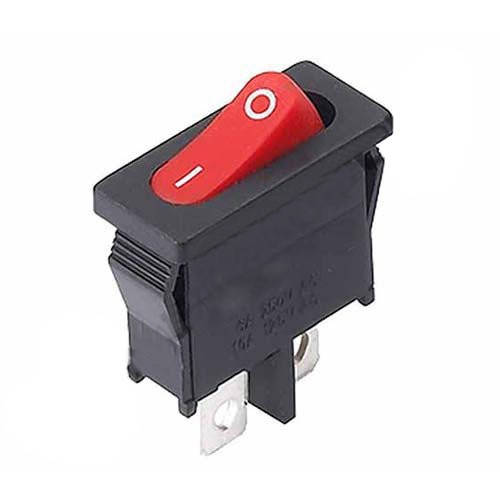 

Переключатель клавишный ON-OFF 2 pin прямоугольный (узкий) без подсветки. Красный.