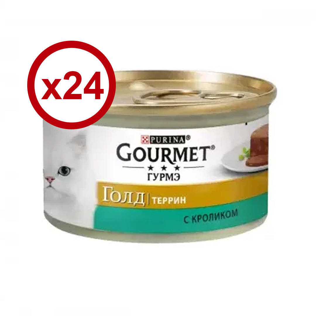 

Gourmet Gold кусочки в паштете террин с кроликом 85г*24шт
