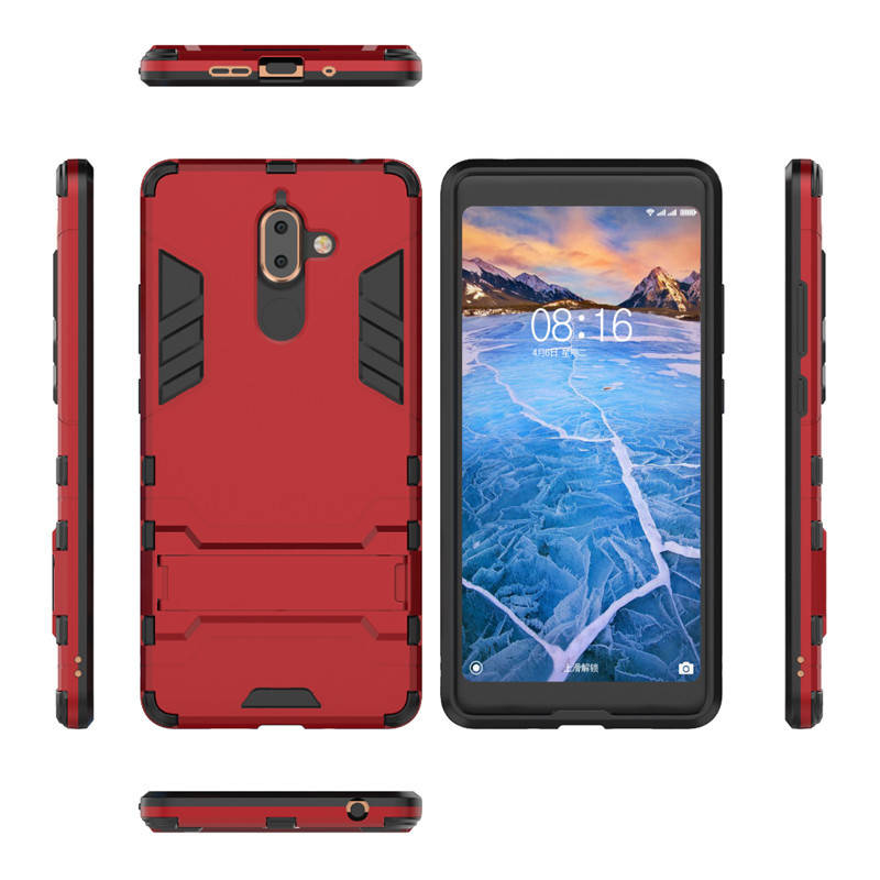 

PC + TPU чехол Metal armor для Nokia 7 Plus (7 цветов) красный