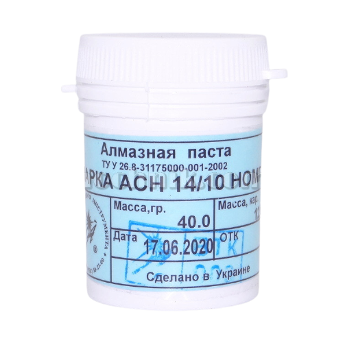 

Паста алмазная для металла АСН 14/10 НОМГ 40 г