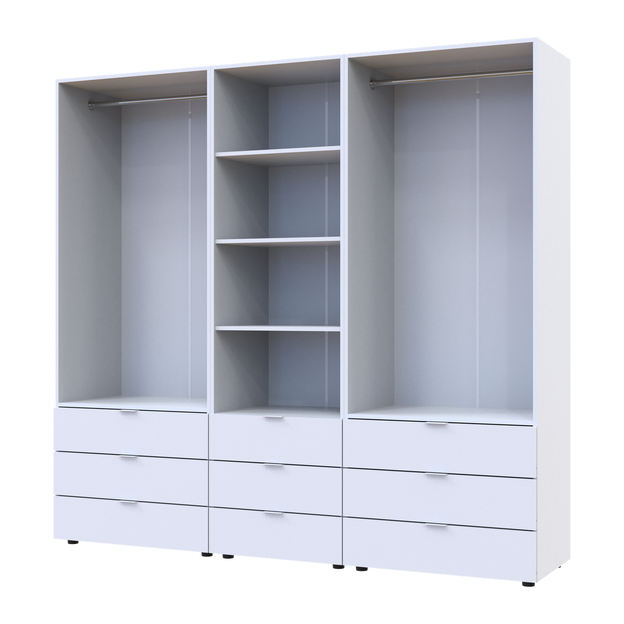 Шафа для одягу Doros Гелар Білий 2+2ДСП з пеналом 215х49.5х203.4 (42005165) 3