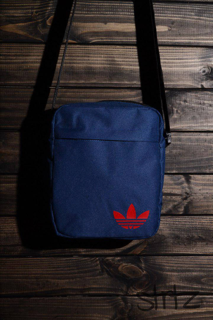 

Тканевая мужская сумка через плечо/мессенджер/барсетка адидас/Adidas, синяя, Синий