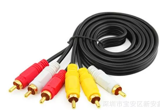 

Аудио + видео кабель тюльпаны 3 x RCA AV -длина 1.5м шнур композитный, Черный