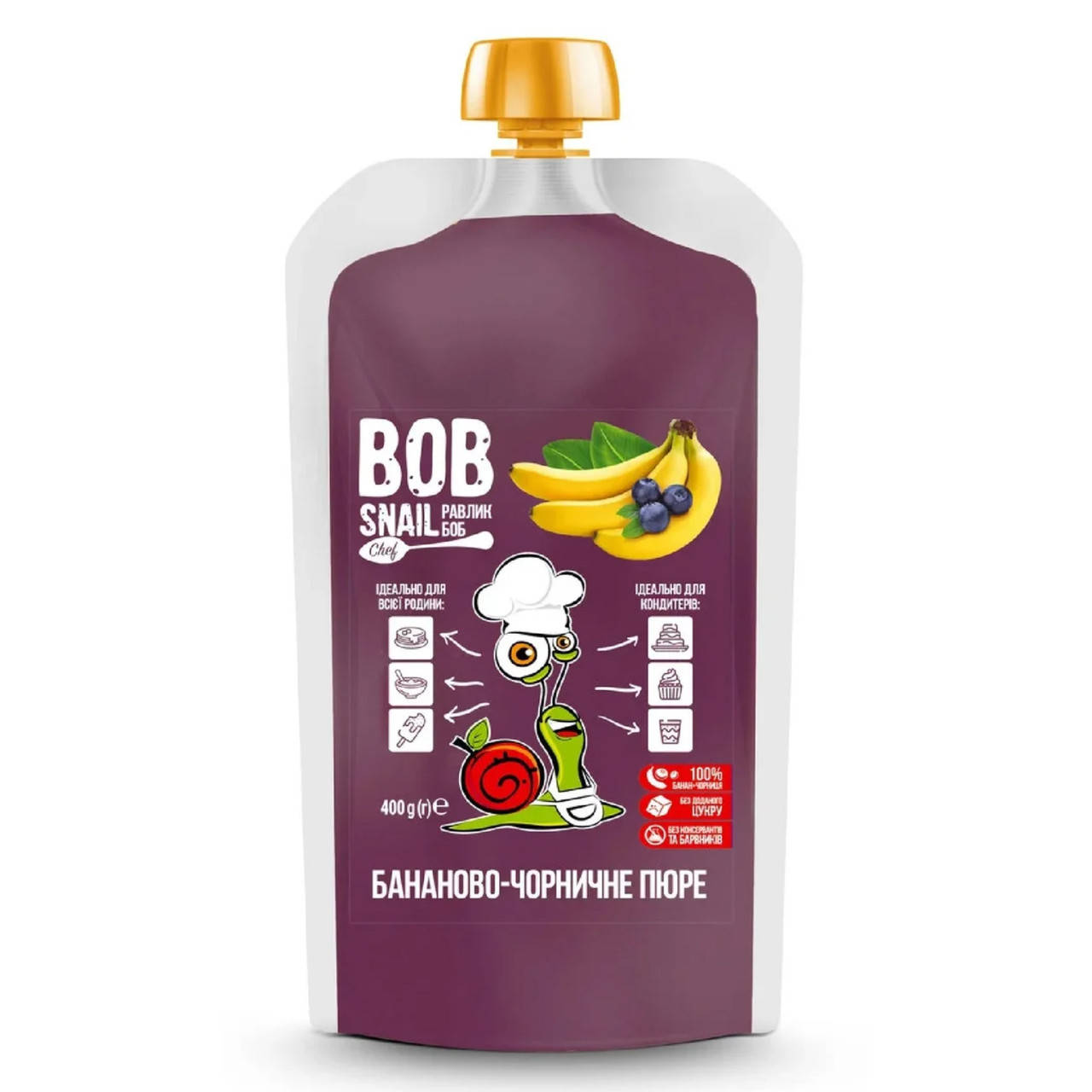 

Бананово-черничное пюре без сахара "Bob Snail" 400 г