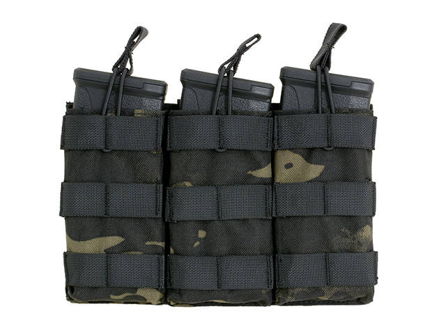

Тройной открытый подсумок для магазинов 5.56 - Multicam Black [8FIELDS] (для страйкбола)