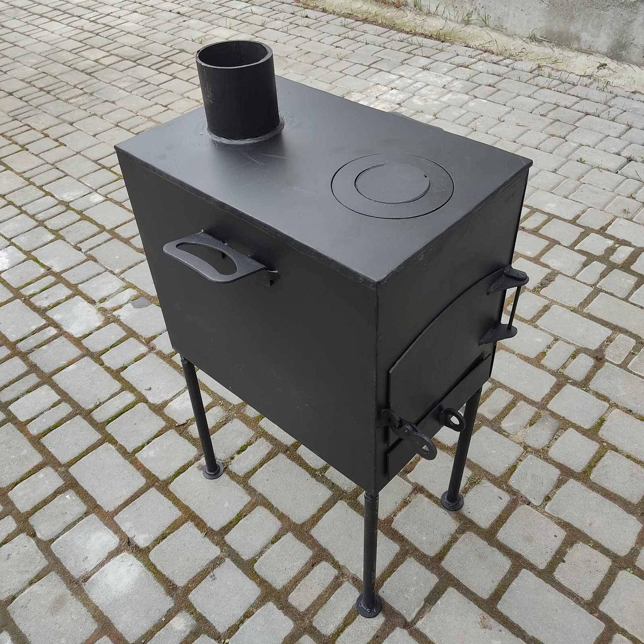 

Буржуйка 3 мм для отопления помещений, готовки. Печка варочно-отопительна с кругами