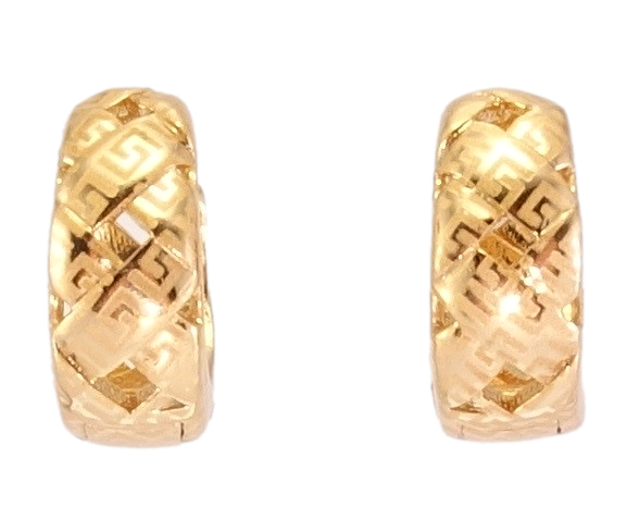 

Серьги Xuping Позолота 18K колечки "Меандровый орнамент напылением"