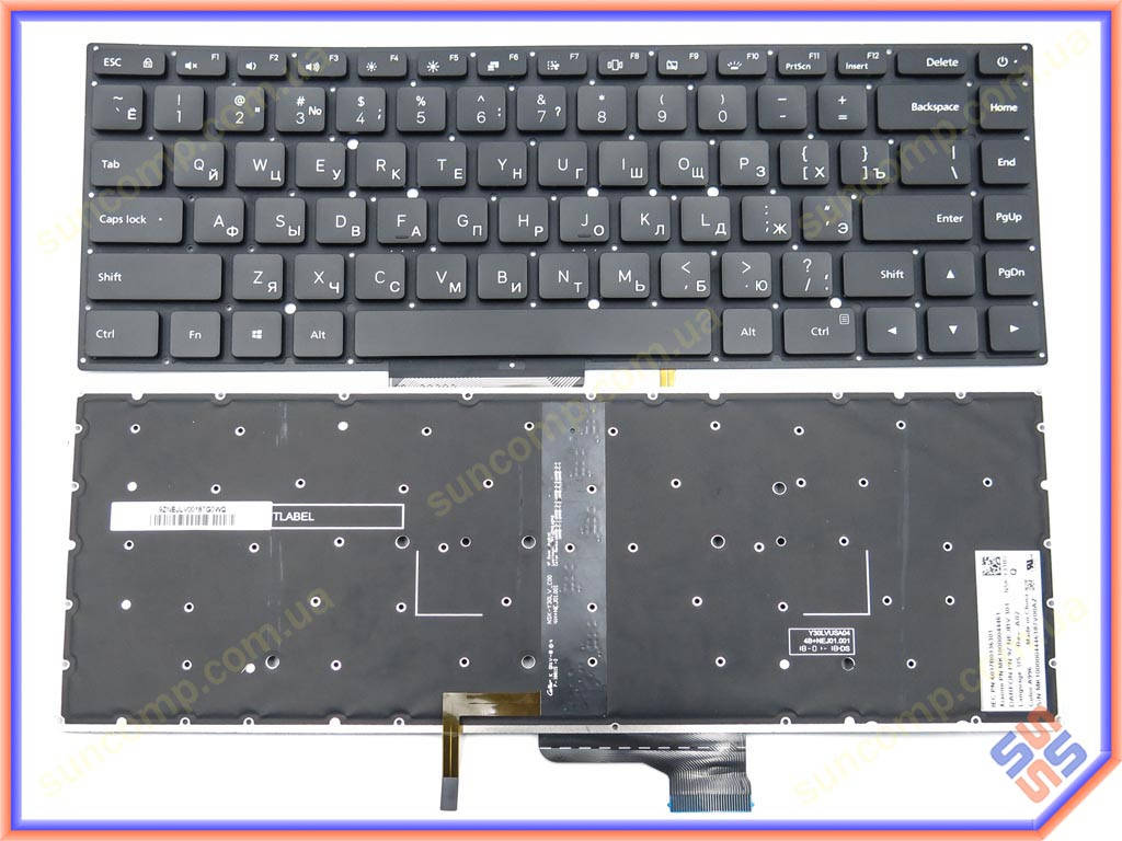 

Клавиатура для Xiaomi Mi AIR, Mi PRO 15.6" (RU Black с подсветкой) (MK10000044461), Черный