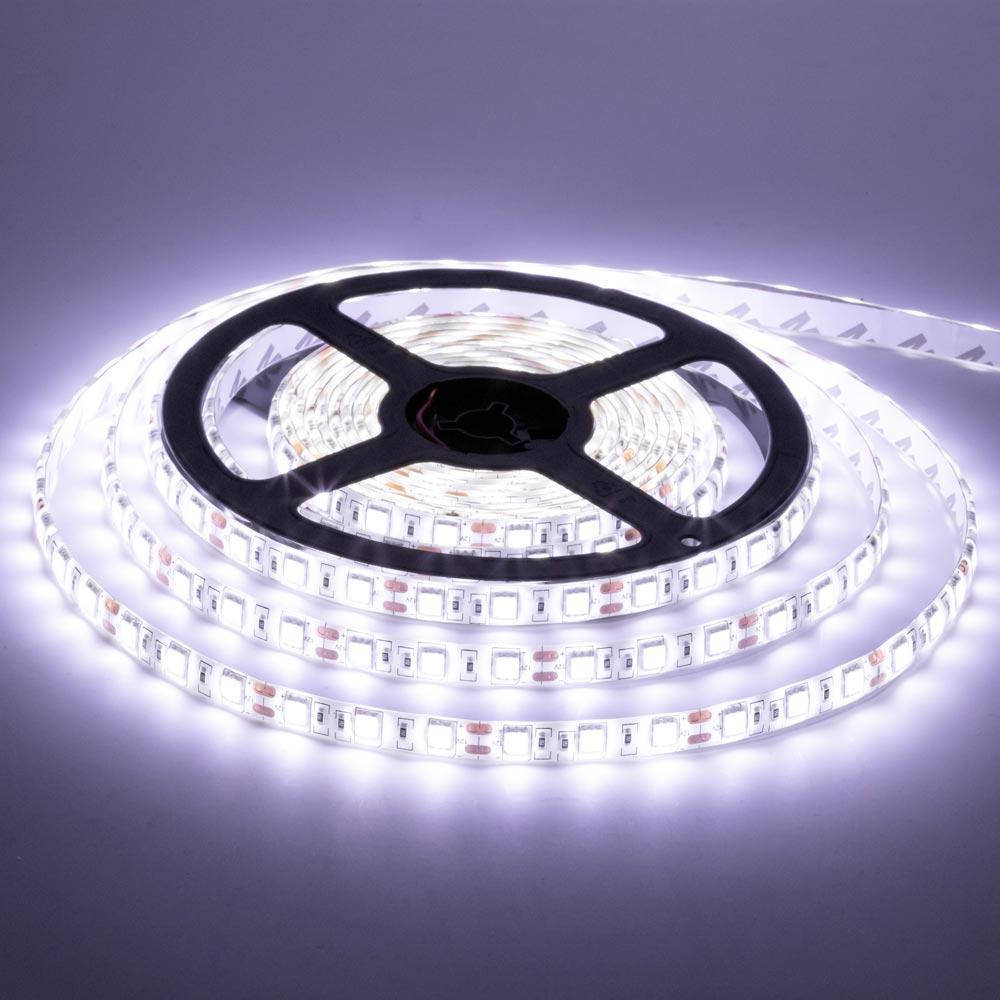 

Светодиодная LED лента AVT 12v 60smd 5050 IP65 Белый холодный цвет света, влагостойкая 1м