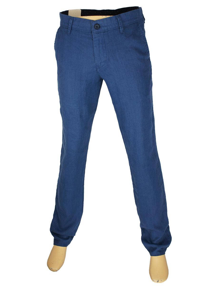 

Летние мужские льняные джинсы X-Foot 170-7134 blue в синем цвете