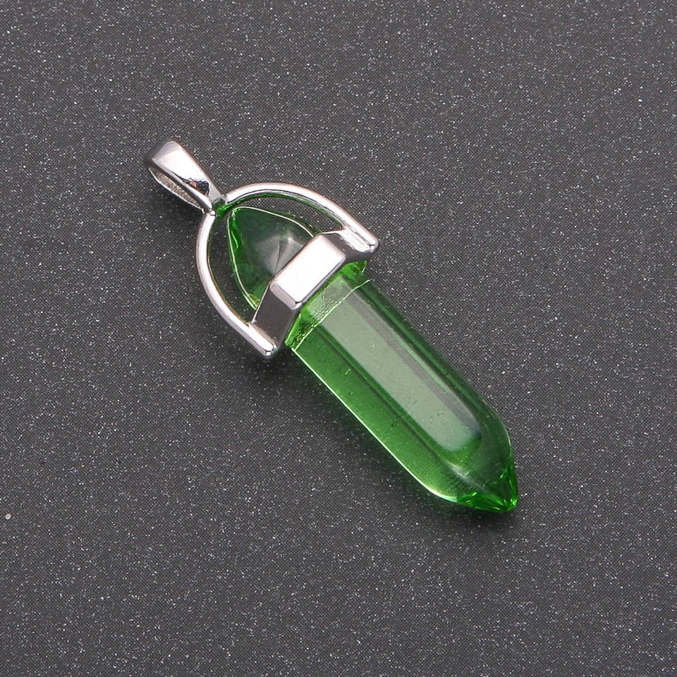 

Кулон Зеленый шестигранник 8х35х41мм
