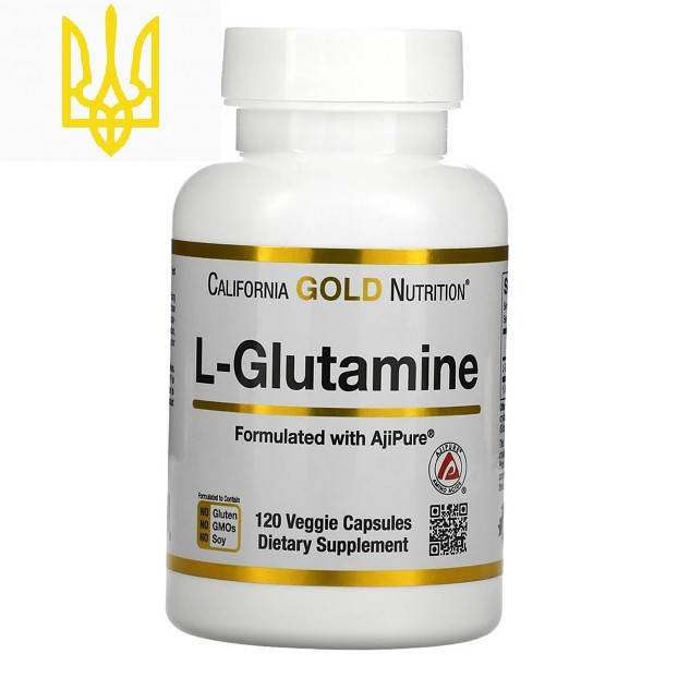 

Глутамин L-glutamine AjiPure California Gold Nutrition 500mg 120 капсул