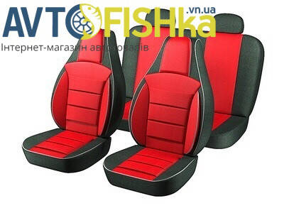 

Чехлы на сиденья PILOT Daewoo Lanos (кожзам + тканевая вставка) Красные