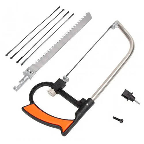 

Ножовка пила лучковая по дереву металлу 15см с набором пилок, универсальная