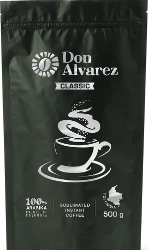 

Don Alvarez Classic 500 г Колумбия эконом упаковка кофе растворимый сублимированный