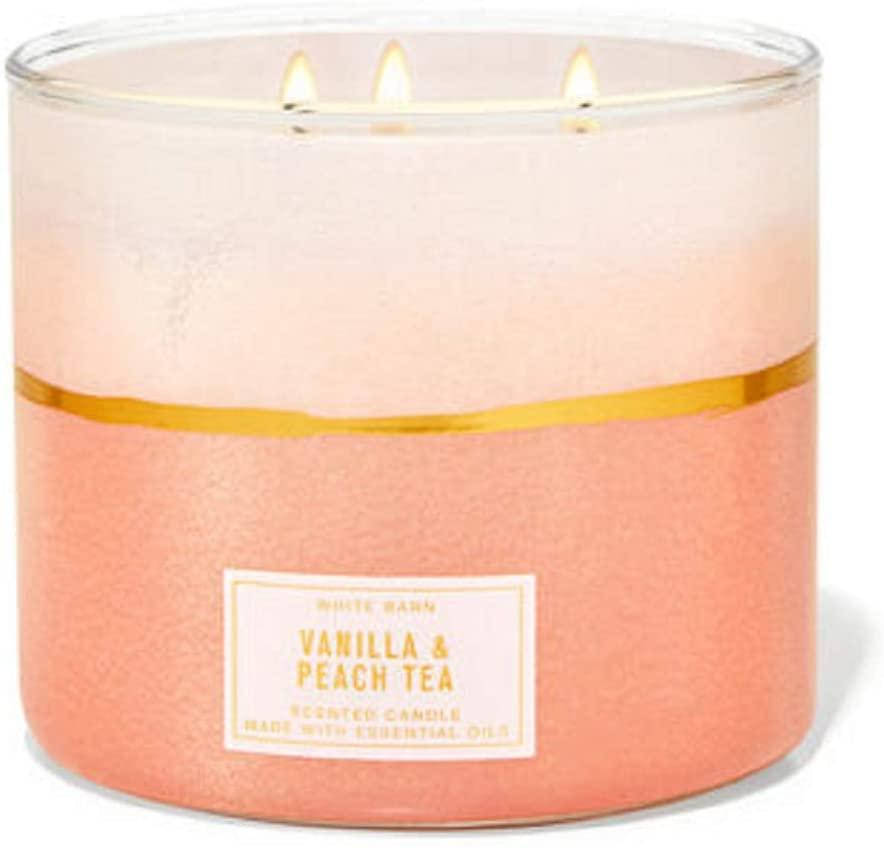 

Свеча ароматизированная на 3 фитиля Bath&Body Works Vanilla & Peach Tea 3-Wick Candle 411g