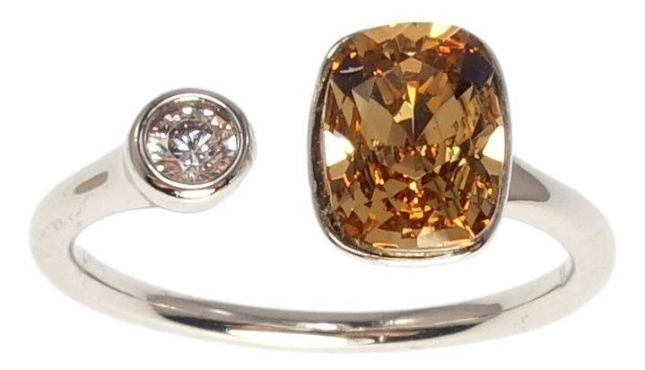 

Кольцо Xuping Родий с кр-ми Swarovski "Кристалл Topaz с цирконием" р.16-17,17-18,18-19