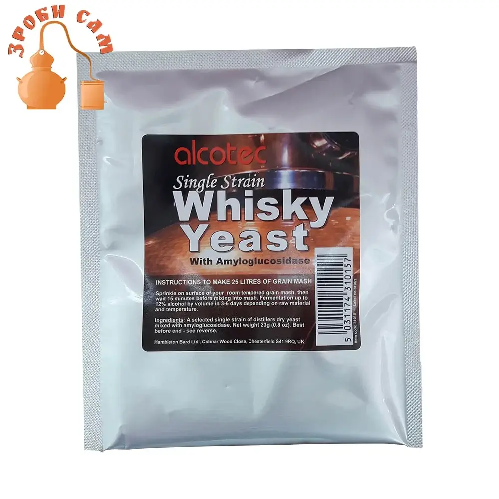 

Дрожжи для зернового сырья Alcotec Single Strain Whisky Yeast 23г.