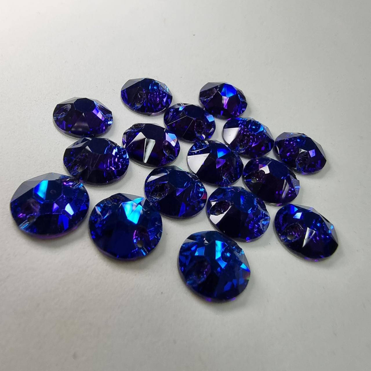

Стразы Lux Круги XIRIUS 12мм Capri Blue пришивные, Синий