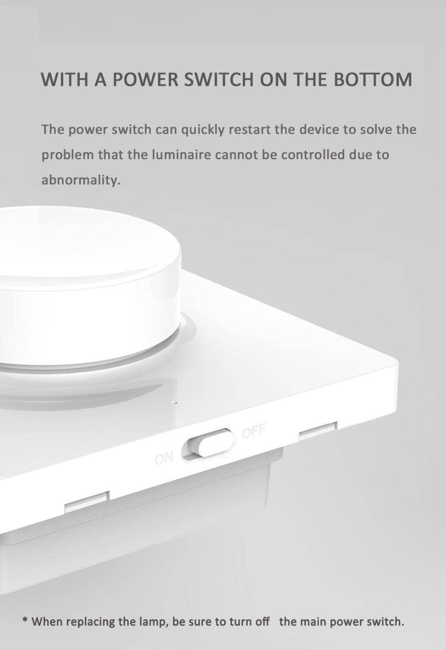 

Xiaomi Yeelight Dimmer Wall Switch YLKG07YL Беспроводный диммер управления освещением white