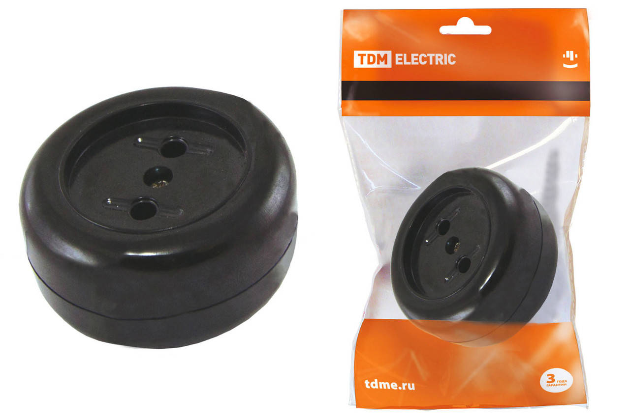 

Розетка 2П 16А макс. 250B о/у "Ретро" (карболит) TDM