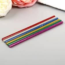 

Стержни для клеевого пистолета цветные глиттер 6 цветов ( сухой клей, клеевые стержни) . 7 мм.*19 см.