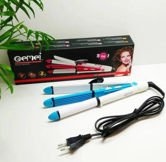 

Плойка утюжок выпрямитель гофре для волос 3в1 Gemei GM 2921