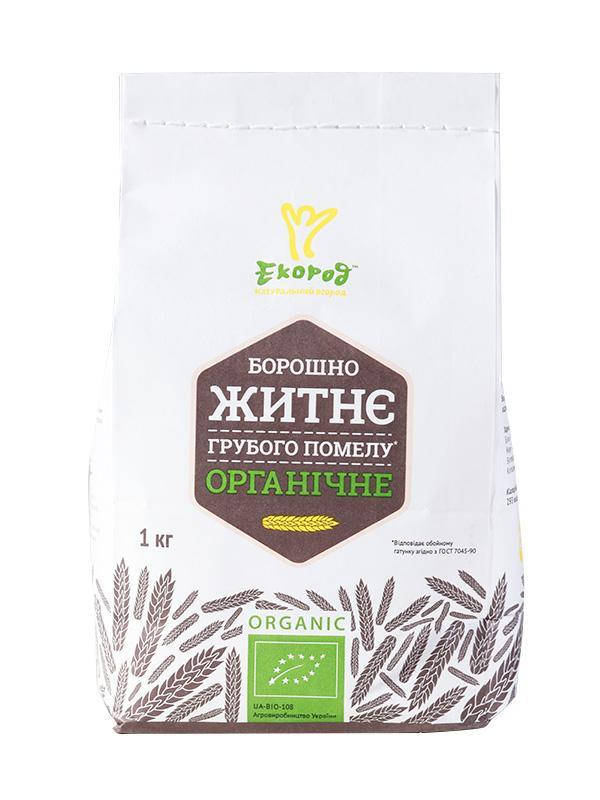 

Мука ржаная грубого помола органичная, 1 кг, Экород