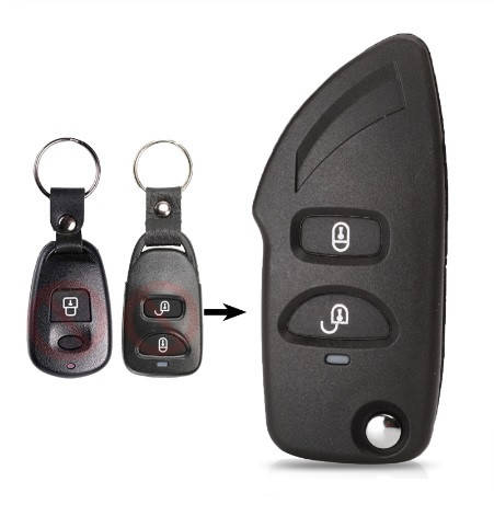 

Ключ выкидной для Hyundai Tucson Accent Santa Fe Elantra Getz Sonata 2 кнопки с держателем батарейки