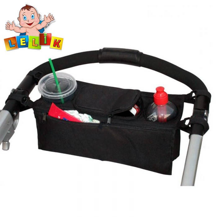 

Сумка-органайзер Base Lelik для детских колясок универсальная / Универсальная сумка на коляску, Черная, Черный