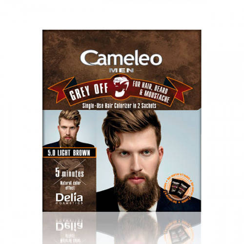 

GREY OFF Краска для мужчин для волос, бороды, усов тон 5.0 светлый каштан - 2х15 мл