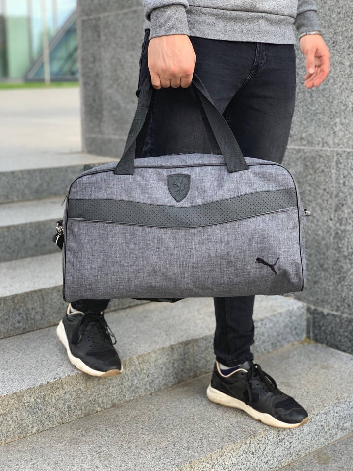 

Спортивная сумка мужская женская / дорожная Puma Ferrari x grey, Серый