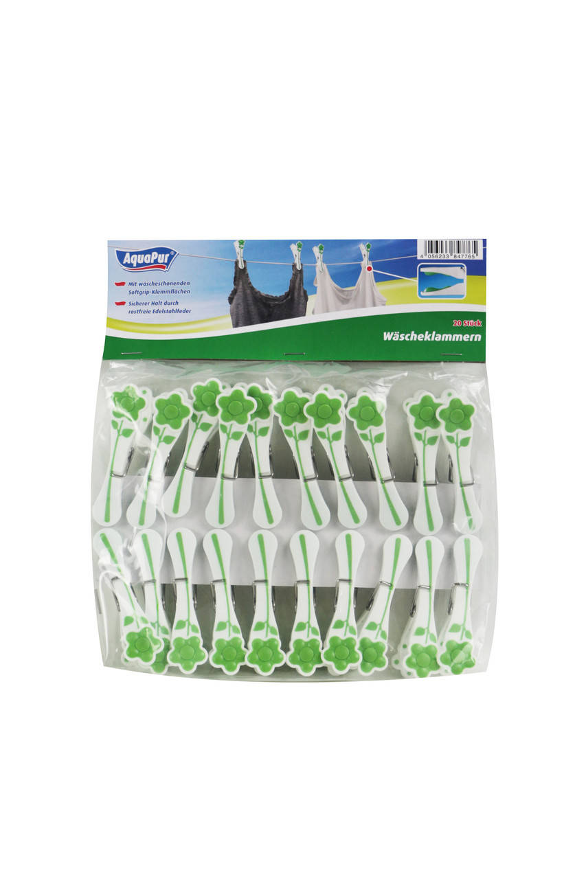 

Прищепки для белья 20 шт AquaPur - белый-зеленый LI-110450