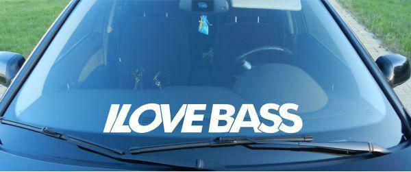 

Виниловая наклейка на лобовое стекло I LOVE BASS (60х10 см), Белый