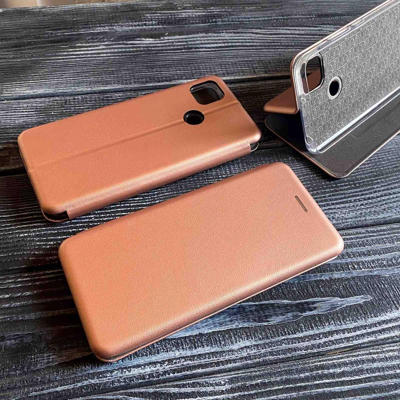 

Кожаный чехол (книжка) для Xiaomi Redmi 9C / 9C NFC, Золотой