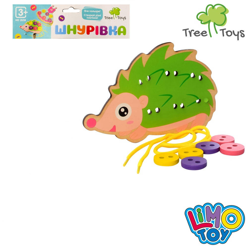 

Деревянная игрушка Шнуровка Ёжик